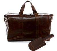 SID & VAIN borsa viaggio tracolla vera pelle vintage CHESTER grande XXL I duffle bag weekend uomo I borsone bagaglio a mano sportivo marrone fatto a mano