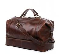 SID & VAIN® borsa viaggio tracolla vera pelle vintage KINGSTON grande XL borsone bagaglio a mano sportivo duffle bag weekend uomo marrone prodotto artigianale