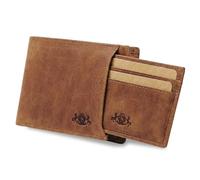 SID & VAIN EastWest - Portafoglio pratico piatto con protezione RFID in vera pelle - Jacob EastWest - Portafoglio da uomo con - Portafoglio in pelle da uomo beige fatto a mano