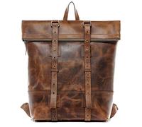SID & VAIN® Zaino vera pelle CHAZ borsa a spalla borsa a zainetto backpack uomo donna marrone prodotto artigianale