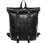 SID & VAIN Zaino vera pelle CHAZ grande XXL I borsa a zainetto backpack uomo 15 pollici I borsa a spalla nero-vintage fatta a mano