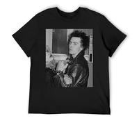Sid Vicious Muscle Fit Athletic Tee Toned Physique Maglietta da allenamento in cotone a maniche corte, Nero , L