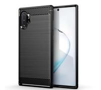 Sidande Custodia per Galaxy Note 10 Plus Case/per Samsung Note 10+ 5G SM-N975F Cover Ultra Sottile con Protezione dagli Urti in Fibra di Carbonio e Gomma TPU Cover per Samsung Galaxy Note 10 Plus Nero