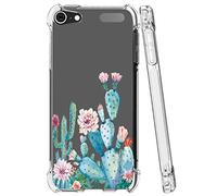 Sidande, custodia per iPod Touch 7, Touch 6, con fiori, custodia morbida e flessibile in TPU per Apple iPod Touch 5/6/7a generazione (Cactus)
