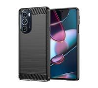 Sidande Custodia per Moto Edge+ 2022/Moto Edge 30 Pro/Moto Edge X30 XT2201-1, custodia ultra sottile con custodia protettiva in gomma TPU in fibra di carbonio antiurto per Motorola Edge Plus 2022 nera