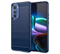 Sidande Custodia per Moto Edge 30 5G Case, per Motorola Edge 30 Cover Ultra Sottile con Protezione dagli Urti in Fibra di Carbonio e Gomma TPU Cover per Motorola Moto Edge 30 5G Blu Scuro