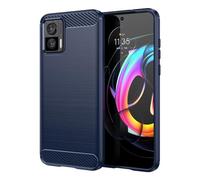 Sidande Custodia per Moto Edge 30 Neo Case, per Motorola Edge 30 Lite Cover Ultra Sottile con Protezione dagli Urti in Fibra di Carbonio e Gomma TPU Cover per Motorola Edge 30 Neo Blu Scuro
