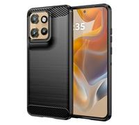 Sidande Custodia per Motorola Edge 50 Neo Case, Moto S50 Cover Ultra Sottile con Protezione dagli Urti in Fibra di Carbonio e Gomma TPU Cover per Motorola Edge 50 Neo Nero