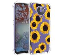 Sidande Custodia per Nokia G10 TA-1334/per Nokia G20 TA-1336/per Nokia 6.3 Sottile Custodia Protettiva in TPU Morbido e Flessibile con Motivo Trasparente Floreale Cover per Nokia G10/G20 girasole