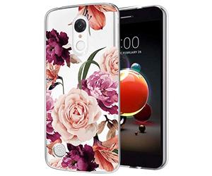 SIDANDE - Custodia protettiva per LG Aristo 3 Plus/Aristo 2 Plus/Aristo 2/Tribute Dynasty/Tribute Empire/Fortune 2/Rebel 3 LTE, in TPU morbido trasparente per LG Aristo 3 (fiore viola)