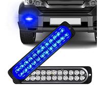 Sidaqi 24-LED lampeggiante blu polizia 12-24V 72W ultra sottili LED emergenza Luci stroboscopiche di per auto, camion, camper, camper, moto (confezione da 2)