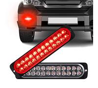 Sidaqi 2PCS 24-LED 72w Montaggio superficiale Avviso di emergenza Rischio lampeggiante Barra stroboscopica con impermeabile per camion per auto 12-24V(rosso)