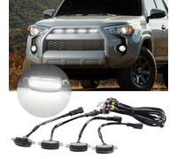 Sidaqi 4 LED 12W Luci di avvertimento griglia anteriore auto bianche Luci di marcia diurna ambra DRL Copri paraurti anteriore Lampada adatta per SUV Fo-rd F-150 Raptor 2014-2020 Impermeabile