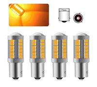Sidaqi 4Pcs 1156 PY21W Lampadine LED Giallo 33SMD 900LM 5630 3.6W BAU15S 7507 LED Freccia per auto per indicatori di direzione anteriori e posteriori per auto 12-30V