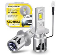 Sidaqi H3 Lampadina LED 6000K bianco con ventola 1:1 Dimensione 32000LM LED H3 Kit di conversione fari 12V per Hi/Lo Beam Fendinebbia Plug and Play-2PCS