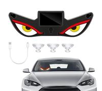 Sidaqi Luce Solare per Occhi da Diavolo per Finestrino Auto Wireless Dinamica Occhi da Demone Luce di Avvertimento USB Ricaricabile Occhi a LED per Auto SUV Camion Furgoni Parabrezza - 1PC