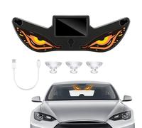 Sidaqi Luce Solare per Occhi da Diavolo per Finestrino Auto Wireless Dinamica Occhi da Demone Luce di Avvertimento USB Ricaricabile Occhi a LED per Auto SUV Camion Furgoni Parabrezza - 1PC