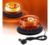 Sidaqi Luci lampeggiante arancione 8 modalità Faro 24LED Luce lampeggiante a LED magnetica impermeabile per veicoli per trattori 12-24V