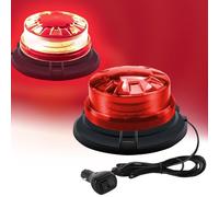 Sidaqi Luci lampeggiante rosso 8 modalità Faro 24LED Luce lampeggiante a LED magnetica impermeabile per veicoli per trattori 12-24V