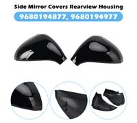 Side Mirror Covers Rearview Housing Bright Black per Peugeot 207 Hatchback T9