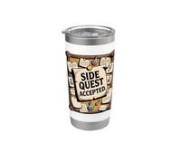 Side Quest Accepted Gamer Nerd Rpg Gaming Bicchiere termico in acciaio inox doppia parete