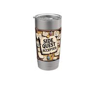 Side Quest Accepted Gamer Nerd Rpg Gaming Bicchiere termico in acciaio inox doppia parete