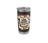Side Quest Accepted Gamer Nerd Rpg Gaming Bicchiere termico in acciaio inox doppia parete