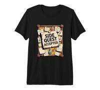 Side Quest Accepted Gamer Nerd Rpg Gaming Maglietta Premium