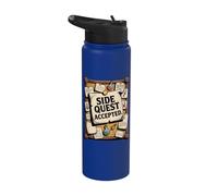 Side Quest Accepted Gamer Nerd Rpg Gaming Stainless Steel Insulated Water Bottle