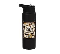 Side Quest Accepted Gamer Nerd Rpg Gaming Stainless Steel Insulated Water Bottle