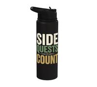 Side Quest Humor Gamer Errand Mode Stainless Steel Insulated Water Bottle