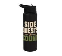 Side Quest Humor Gamer Errand Mode Stainless Steel Insulated Water Bottle