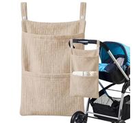 Side Storage Bag Cotton Washable Large stroller pushchair crib cot | Bedside Organizer Bag For Milk Bottle Soothing Toys Home Room Stroller Pushchair Crib Cot Organizer