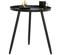 Side Table Round Side Table Sofa Coffee Table Triangular Storage with Tray Living Room Sofa Bedside Balcony Bedroom Storage Box (Color : Black Big) (Green Small)