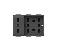 Presa elettrica universale bipasso e schuko 10/16A 3 moduli Side 4Box unica per Bticino Living antra 4B.L.H21.XL