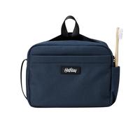 Sidecar - Kit da toilette compatto da viaggio con custodia impermeabile, tasche in rete, portaspazzolino e anello per appenderlo, organizer per borse da toilette per uomini e donne, blu marino