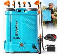 SideKing Pompa a Spalla a Batteria 12L, Pompa Irroratrice a Batteria Compatibile con Makita 18V, Lancia Telescopica, 5 Ugelli, Pompa per Diserbante a 5.5 Bar per Giardino, Prato, Orto