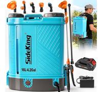 SideKing Pompa a Spalla a Batteria 16L, Pompa Irroratrice a Batteria Compatibile con Makita 18V, Lancia Telescopica, 5 Ugelli, Pompa per Diserbante a 7 Bar per Giardino, Prato, Orto