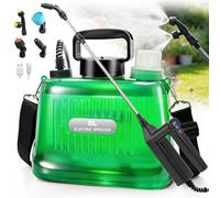 SideKing Pompa Irroratrice a Batteria 8L, Pompa per Diserbante per Giardino con Impugnatura a 3 Velocità, 4 Ugelli, Lancia Telescopica e Tracolla, Spruzzatore Elettrico per Prato, Vialetti e Piante