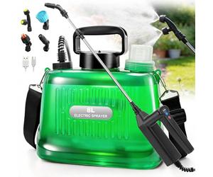 SideKing Pompa Irroratrice a Batteria 8L, Pompa per Diserbante per Giardino con Impugnatura a 3 Velocità, 4 Ugelli, Lancia Telescopica e Tracolla, Spruzzatore Elettrico per Prato, Vialetti e Piante