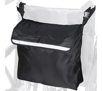Sidereum Borsa per Sedia a Rotelle Impermeabile Oxford con Strisce Riflettenti - Zaino per Rollator e Ausilio Alla Mobilità (Nero)