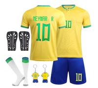 Sidesea Maglia da calcio per bambini con calze, parastinchi e portachiavi - Maglia casa/fuori per ragazzi, 10 -Squadra di calcio, 12-13 Anni