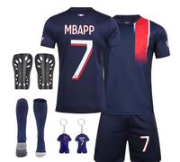 Sidesea Maglia da calcio per bambini con calze, parastinchi e portachiavi - Maglia casa/fuori per ragazzi, 12-13 Anni