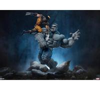 Sideshow Collezionismo Marvel Grey Hulk vs Wolverine Maquette Statua
