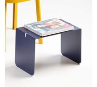 Sidetable in metallo DOUBLE 40 , Dimensioni 30x38xh 40 cm che può essere utilizzato sia come tavolino di servizio lato divano sia come semplice comodino colore BluOceano blu
