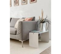 Sidetable in metallo DOUBLE 40 , Dimensioni 30x38xh 40 cm che può essere utilizzato sia come tavolino di servizio lato divano sia come semplice comodino colore Bianco Goffrato bianco