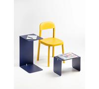 Sidetable in metallo DOUBLE 60 , Dimensioni 30x38xh 60 cm - Peso 3,5 kg che può essere utilizzato sia come tavolino di servizio lato divano sia come semplice comodino Blu Oceano blu