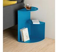 Sidetable SLOPE dal design minimal e moderno Dimensioni 37x38xh 50 cm che può essere utilizzato sia come tavolino di servizio lato divano sia come semplice comodino colore Blu Lago blu