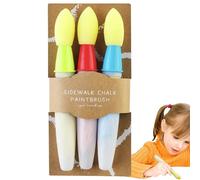 Sidewalk Chalk Paint Brush - 3Pcs Gessetti Colorati | Gessetti Da Marciapiede | Paint Brush Chalk Set | Gesso Sul Marciapiede Gessetti Per Strada | Set Di Colori A Gesso Per Marciapiede