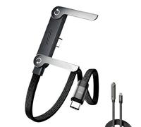 Sideways Phone Charger - 240W Braided Fast Charge Cable with Built-In Phone Stand, 2-In-1 Invisible Holder Charger Cable (1.5 Meter)